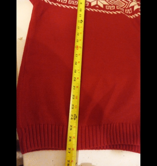 CHAPS Est. 1978 Sweater Red White Holiday Flower Etchings  Size XL/TG - Picture 6 of 8